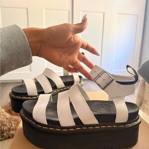 Dr. Martens White Platform Sandals